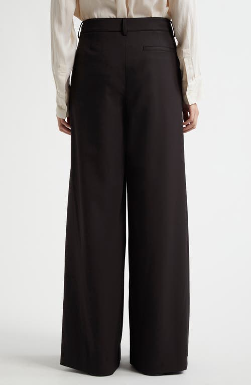 Shop Twp New Didi Wide Leg Stretch Wool Pants In Chocolate