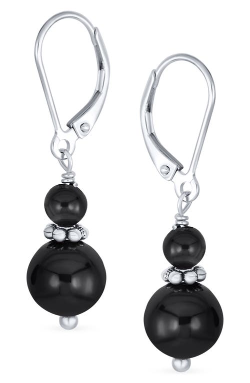 Bling Jewelry Resin Drop Earrings In Black