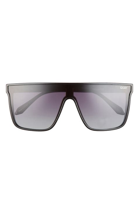 SA106 Mens Luxury Mod Rimless Block Lens Shield Oversize Sunglasses Black Smoke, Adult Unisex, Size: One Size