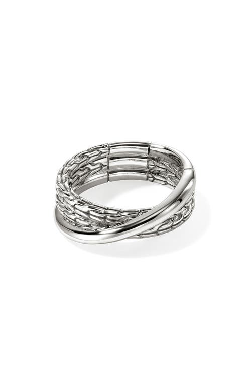 John Hardy Jh Essentials Sterling Silver Crossover Ring In Silver