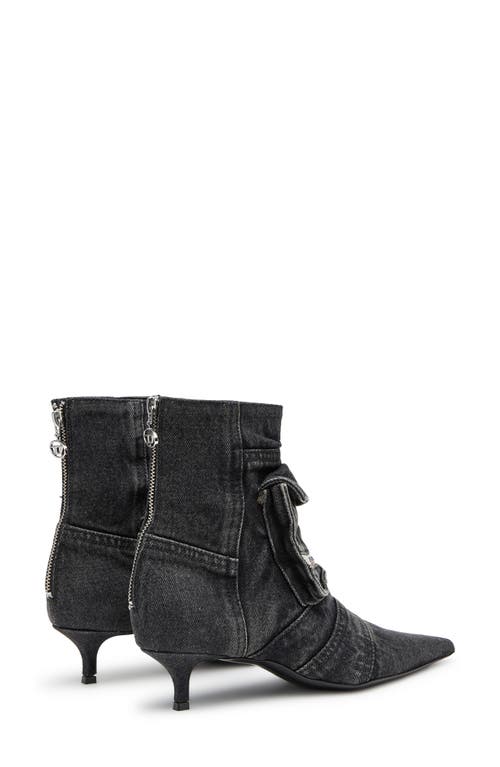 Shop Diesel ® Mismatched Kitten Heel Denim Pocket Bootie In Black