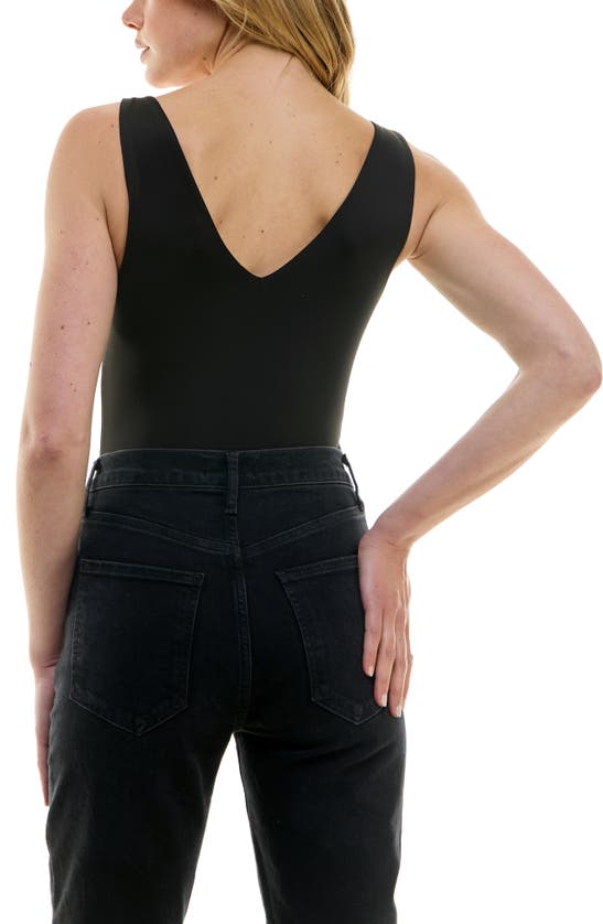 Shop Urban Social Double V Sleeveless Bodysuit In Black