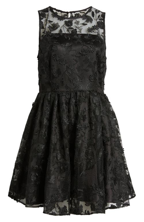 Chelsea28 Floral Lace Fit & Flare Dress In Black