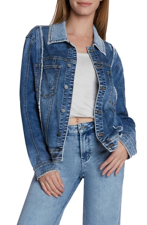 Split Denim Jacket in Folk Blue