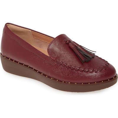 Fitflop Petrina Moc Toe Loafer- Burgundy (Nordstrom Exclusive)