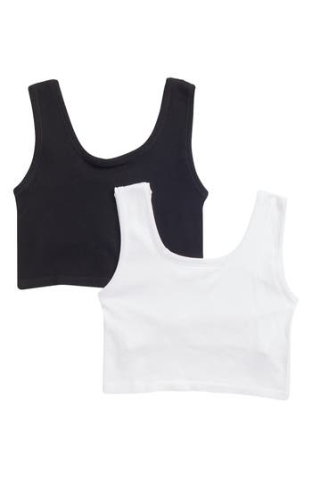 Shop Yogalicious Kids' Seamless Bonnie 2-pack Assorted Tanks In White/black
