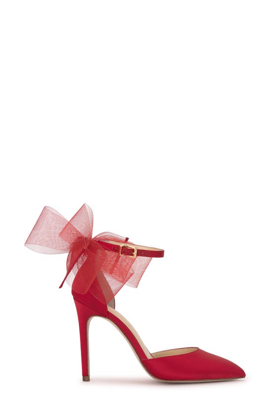 Shop Jessica Simpson Phindies Ankle Strap Pointed Toe Pump In Red Muse