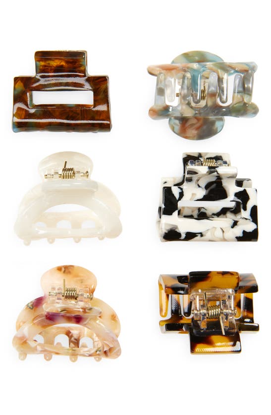 Shop Tasha Assorted 6-pack Jaw Hair Clips In Neutral Combo