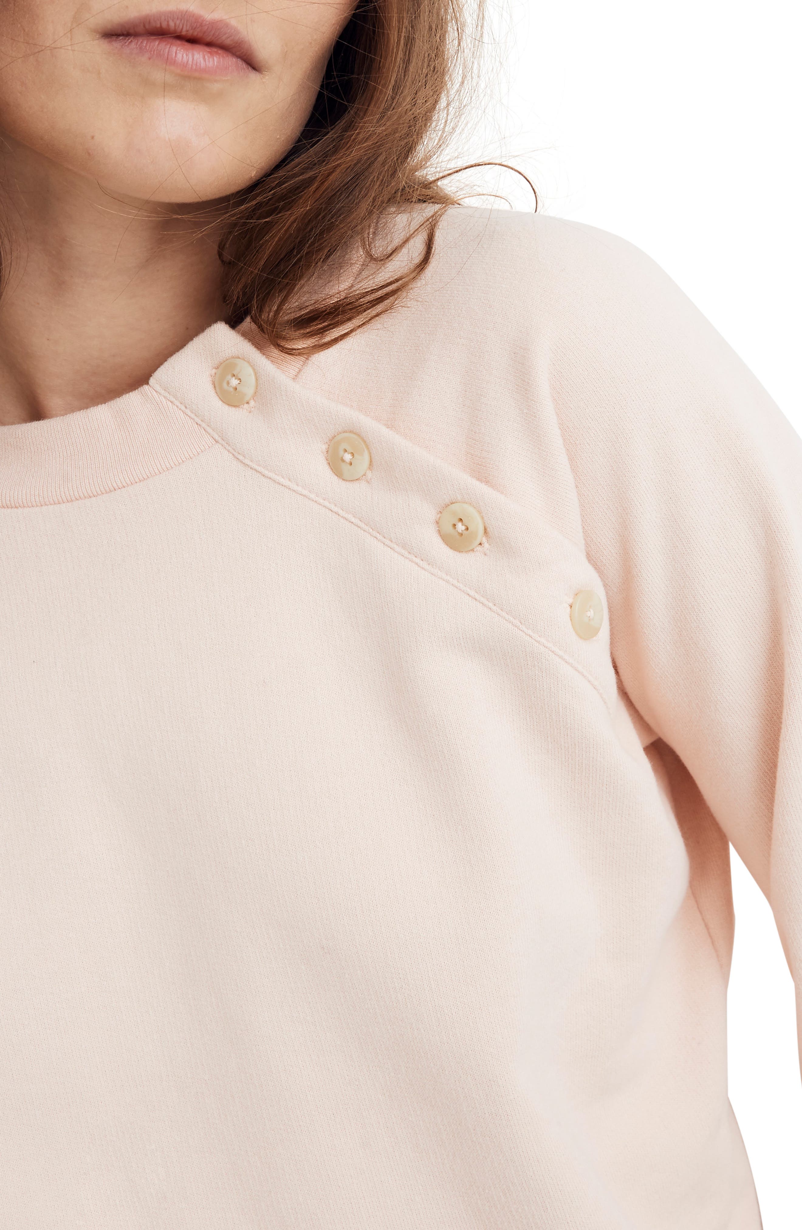 madewell button detail sweatshirt