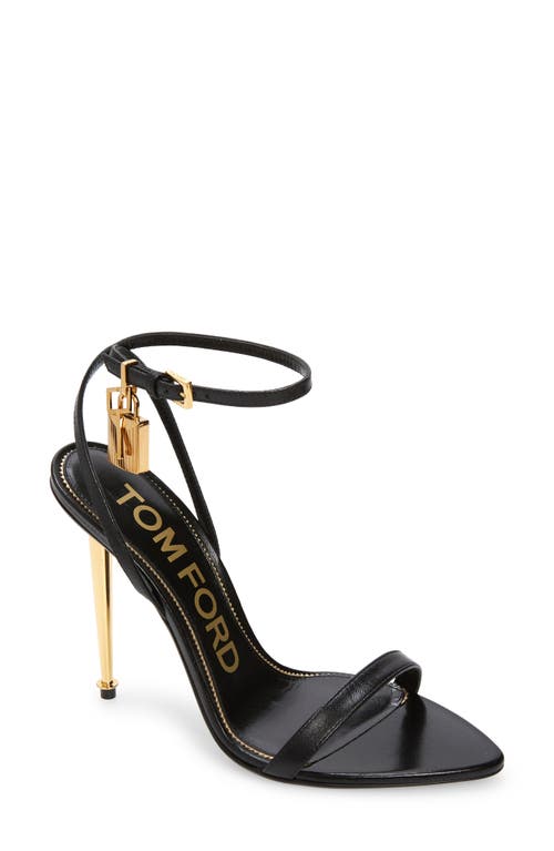 TOM FORD Padlock Pointy Toe Sandal Black at Nordstrom,