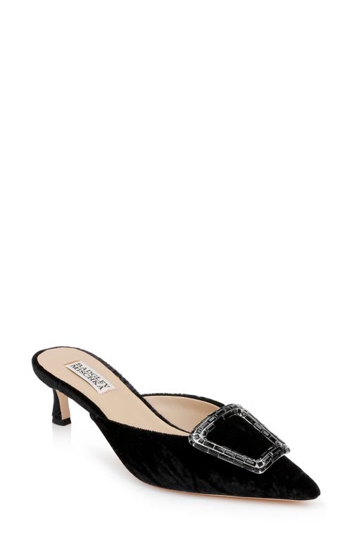 Shop Badgley Mischka Collection Abigayl Pointed Toe Mule In Black Velvet