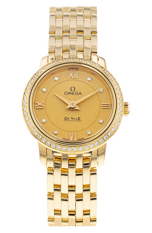 Watchfinder & Co. Omega Preowned De Ville Prestige Bracelet Watch, 24mm in Champagne at Nordstrom