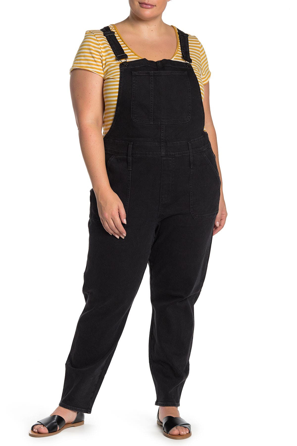 skinny overalls in lunar wash
