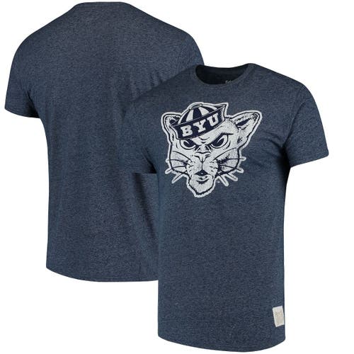 UPC 191260295005 product image for Men's Original Retro Brand Navy BYU Cougars School Logo Mock Twist T-Shirt in He | upcitemdb.com