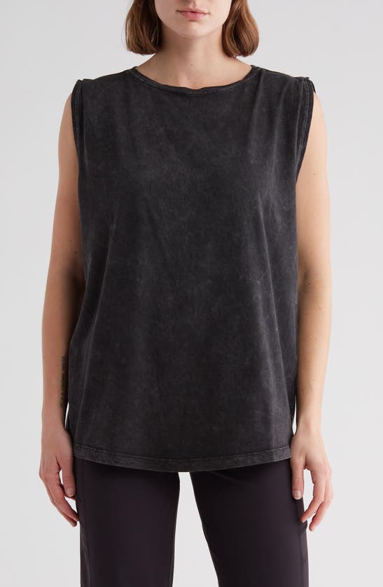 Z By Zella Vintage Wash Relaxed Tank In Black