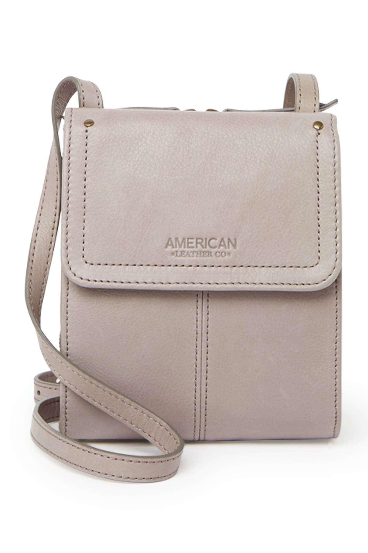 American Leather Co. Kansas Colorblock Crossbody Leather Bag In Medium Grey
