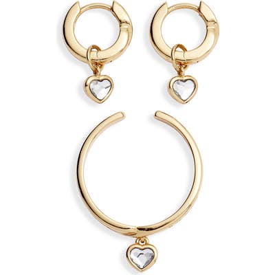 Olivia Burton Interlink Heart Earrings & Bracelet Set