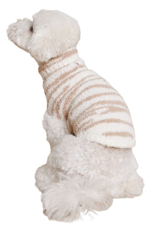 Shop Barefoot Dreams ® Cozychic Tiger Stripe Pet Sweater In Cream/tan