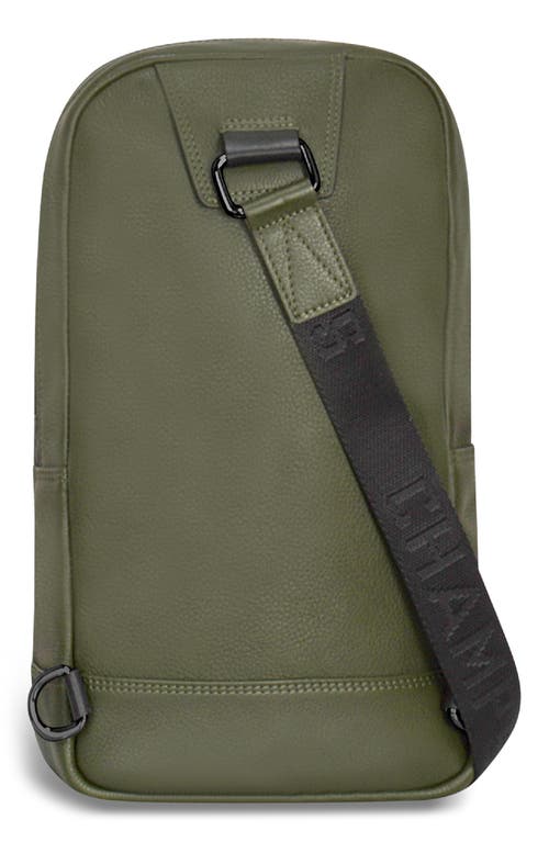 Champs Onyx Leather Sling Bag In Khaki