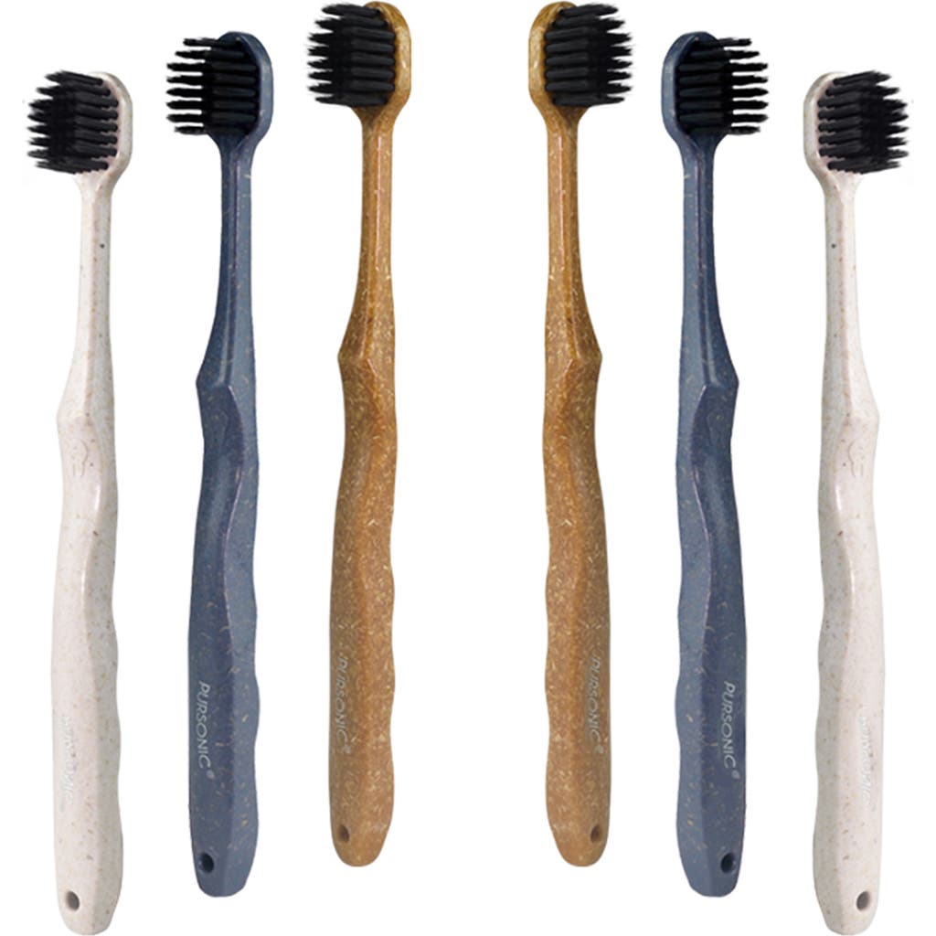 Pursonic Wide Brush Head Charcoal Toothbrush In Multicolor