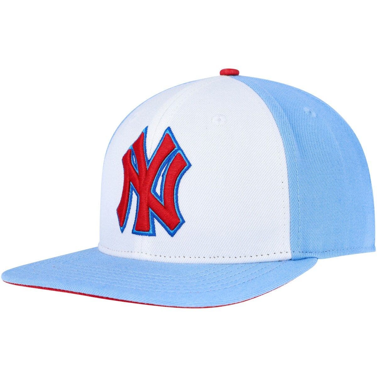 PRO STANDARD Men's Pro Standard White/Light Blue New York Yankees Blue Raspberry Ice Cream Drip