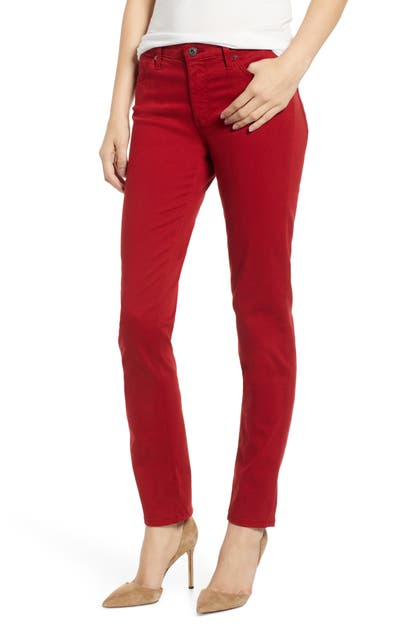 Ag 'the Prima' Cigarette Leg Skinny Jeans In Red Amaryllis