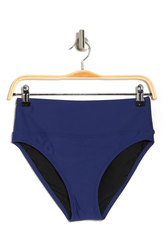 Next Good Karma Harmony High Waist Bikini Bottoms In Navy