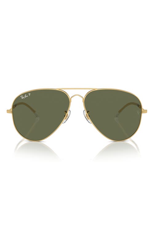 Ray-Ban 58mm Old Pilot Polarized Aviator Sunglasses in Gold Flash at Nordstrom