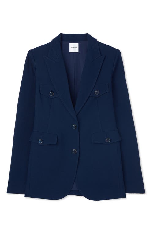 Shop St John St. John Collection Four Pocket Blazer In Royal Blue