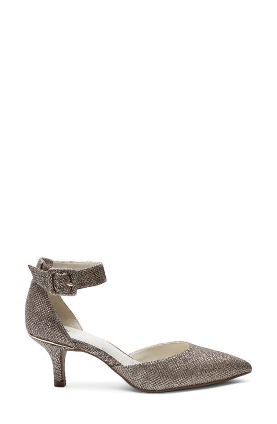 Anne Klein Fabulist Ankle Strap Pointed Toe Pump In Platinum