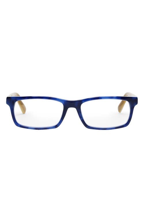 Shop Eyebobs Number Crunchers 54mm Rectangular Reading Glasses In Medium Blue/clear