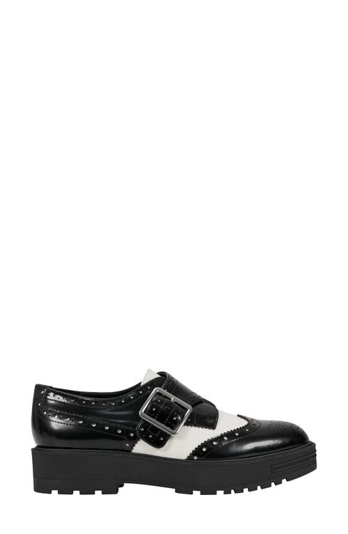 Shop Marc Fisher Ltd Remona Wingtip Monk Strap Platform Loafer In Black/white