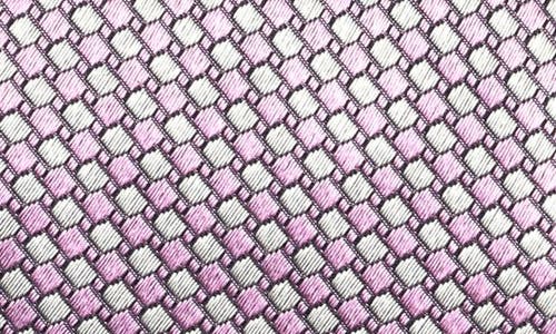 Shop Canali Geometric Pattern Silk Tie In Pink