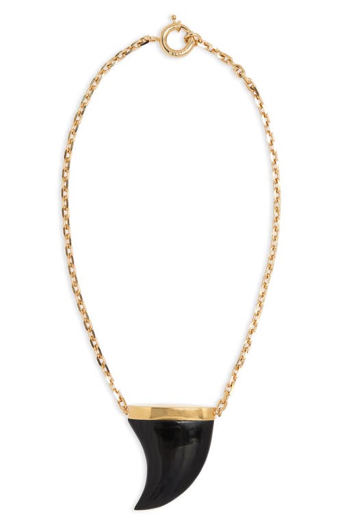 Shop Isabel Marant Ellen Horn Pendant Necklace In Black