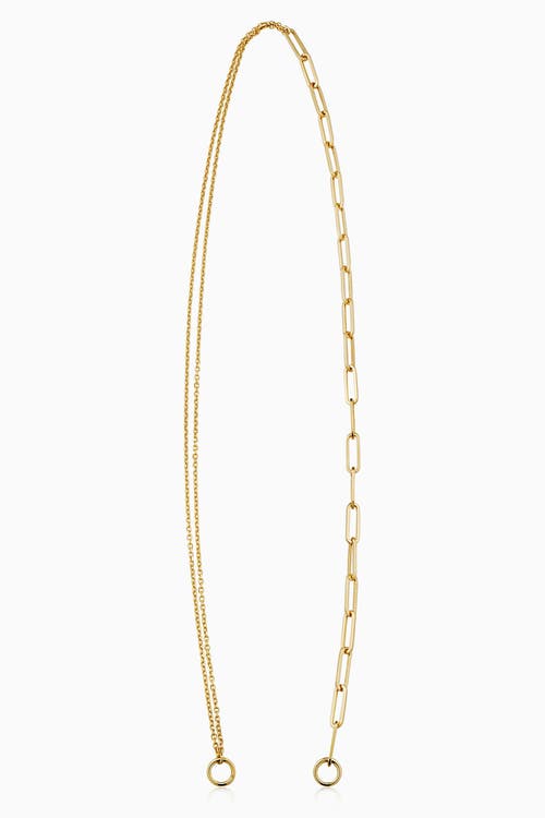Oradina 14k Yellow Gold Rimini Venice Mixed Link Split Chain In Yellow Gold