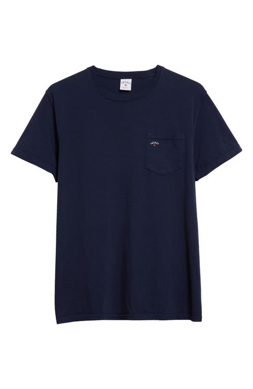 Shop Noah Core Logo Cotton Pocket T-shirt In Navy