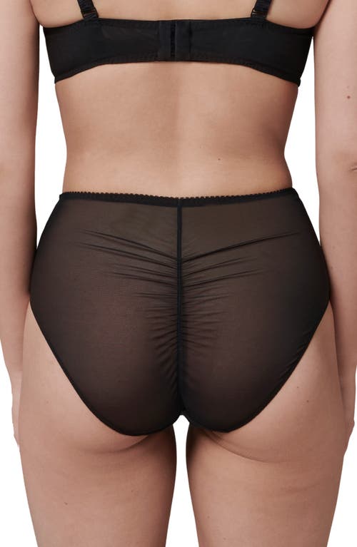 Shop Simone Perele Intrigue Floral Embroidered Briefs In Black