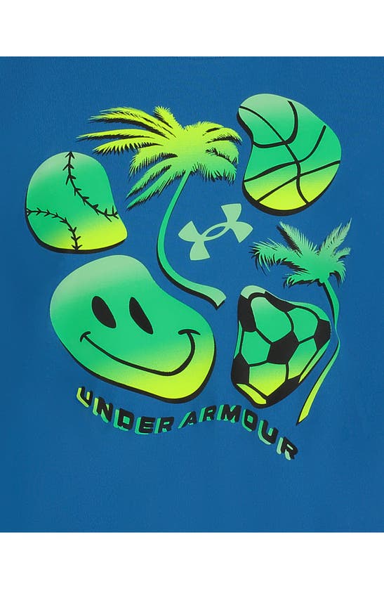 Shop Under Armour Kids' Ua Tech™ Warped Smile Performance Graphic T-shirt In Photon Blue