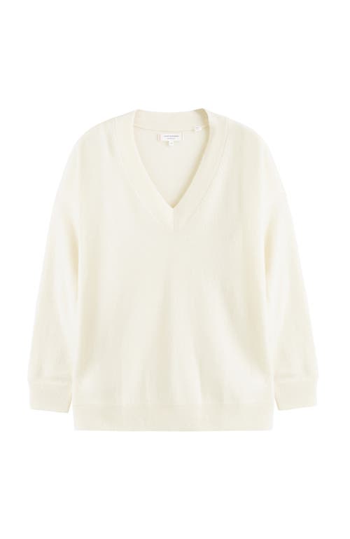 Chinti & Parker Pure Cashmere Relaxed V-neck Sweater In Cream