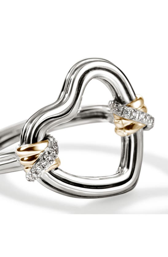 Shop John Hardy Bamboo Collection Heart Ring In Silver And Gold