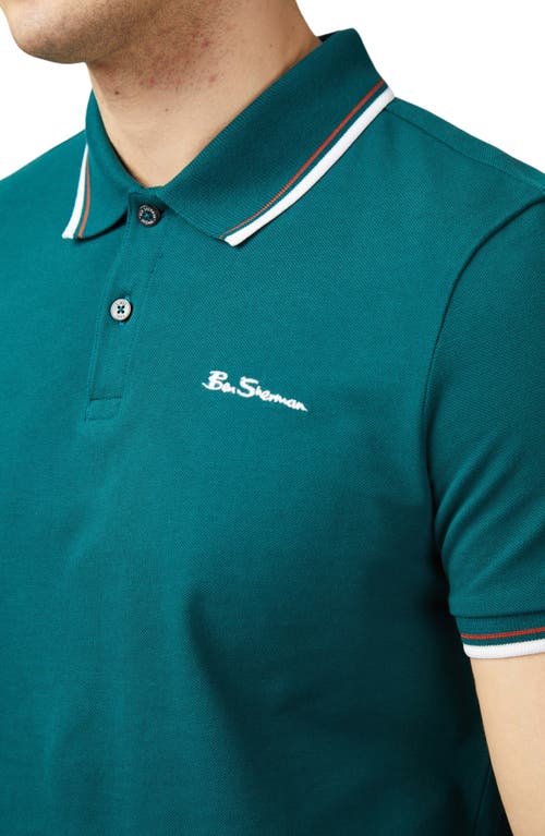 Ben Sherman Men's Signature Pique Short Sleeve Polo Shirt In Jade