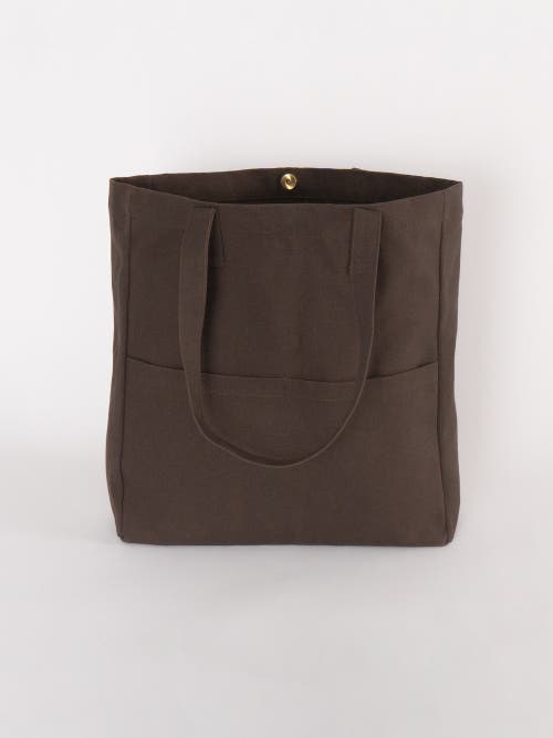 Terra Thread Organic Cotton Canvas Work Tote Bag In Chestnut Brown