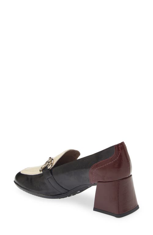 Shop Wonders Moc Toe Bit Loafer Pump In Black Vino Cream Combo