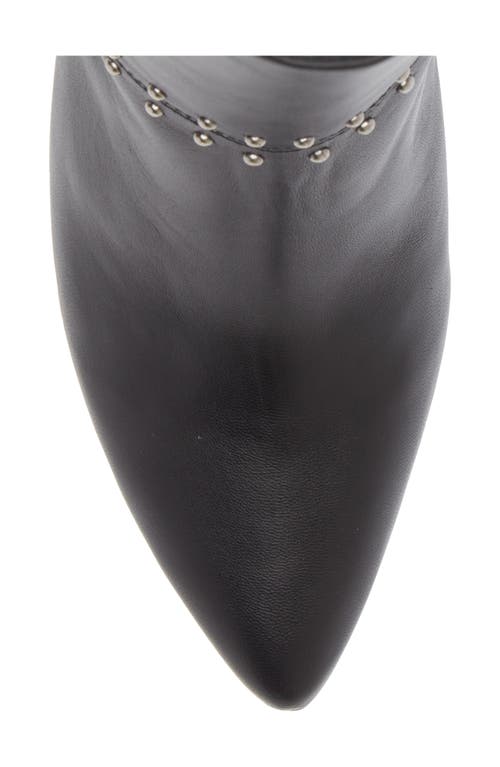 Shop Avec Les Filles Ada Studded Pointed Toe Genuine Suede Bootie In Black