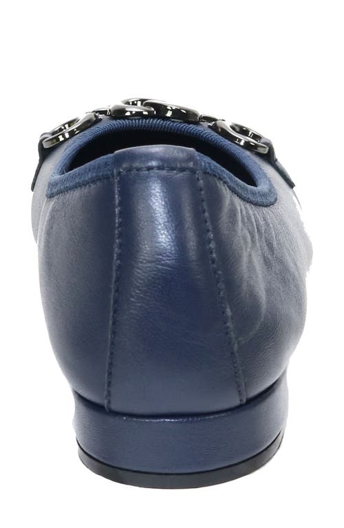 David Tate Omega Flat In Navy Lamb