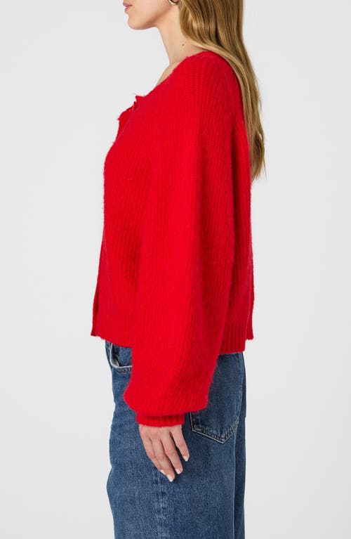 Shop French Connection Fluffy Cardigan In Mars Red