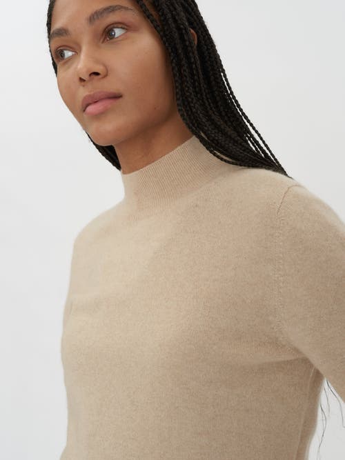 Shop Gobi Cashmere Cashmere Mock Neck Sweater In Beige