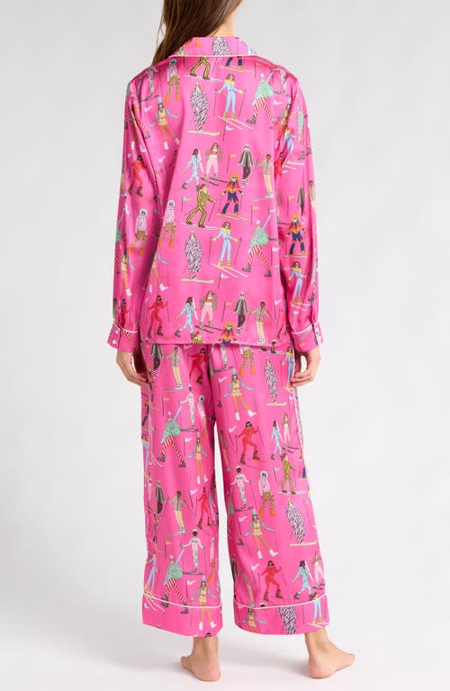 Shop Karen Mabon Skiers Satin Pajamas In Pink