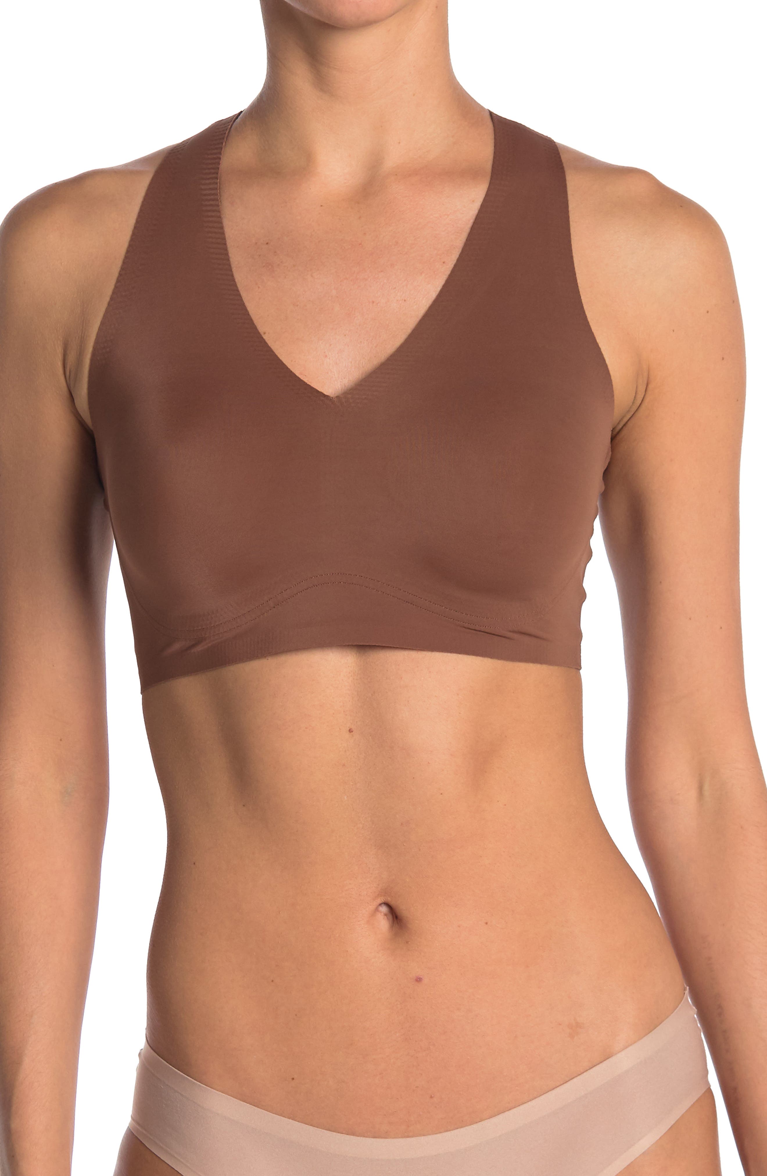 True & Co. True Body Lift V-neck Racerback Bralette In Medium Brown9