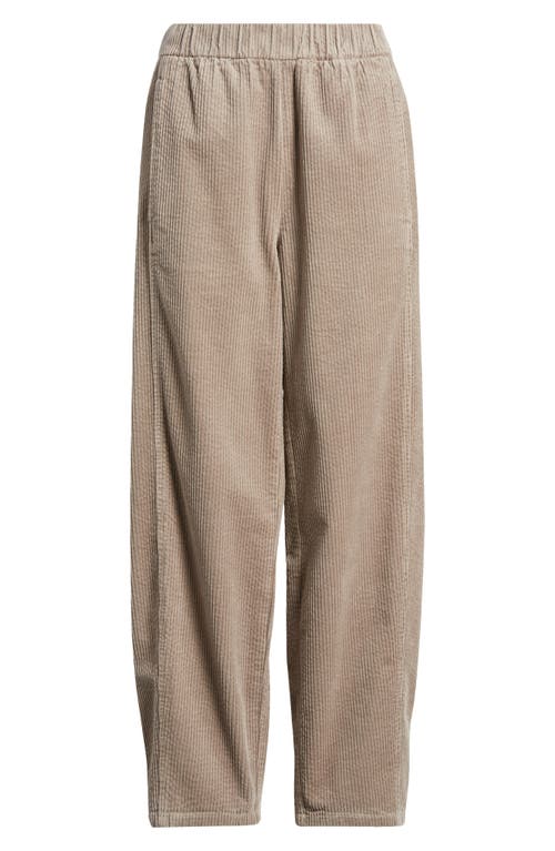 Eileen Fisher Linen Ankle Pleated Lantern Pant In Cocoa In Taupe